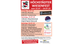 Plakat Wiesenfest Höchstädt 2022